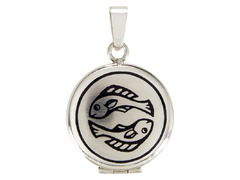 Серебряный медальон Знак зодиака Рыбы